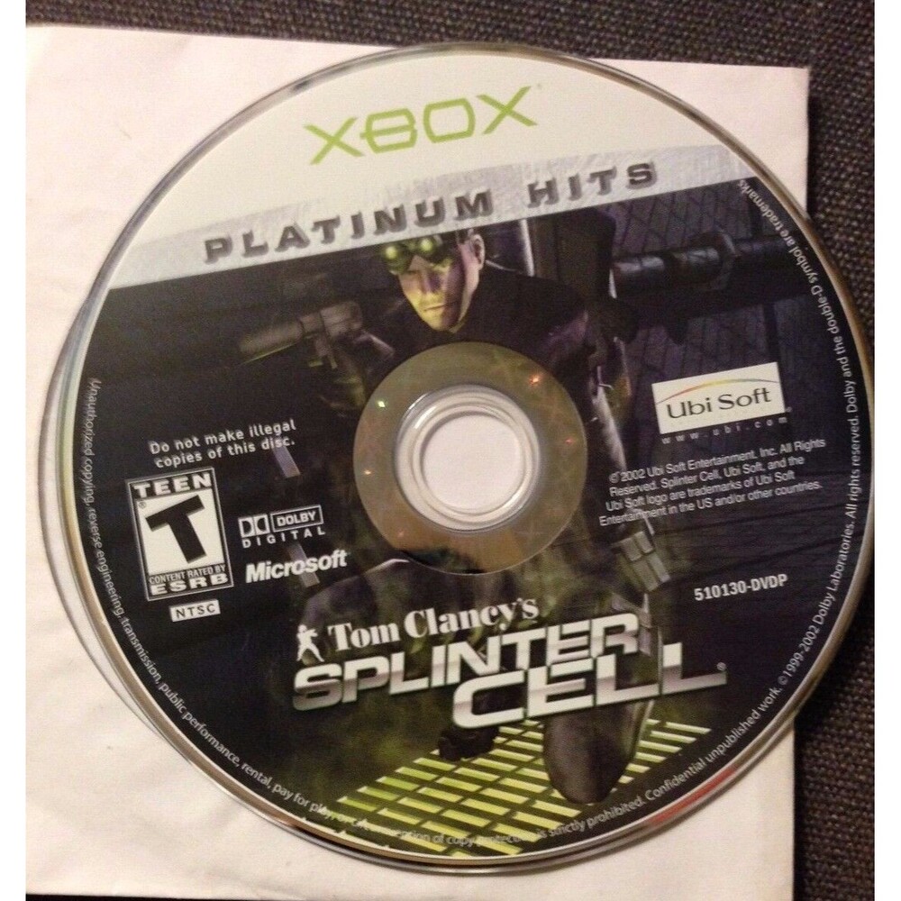 SPLINTER‎ CELL Tom Clancy Microsoft Xbox Original 2002 Video Game Disc Vintage
